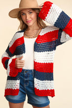 Load image into Gallery viewer, Haptics Full Size Open Front Long Sleeve Stripe Cardigan
