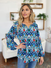 Load image into Gallery viewer, Double Take Full Size Printed Balloon Sleeve Blouse