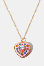Load image into Gallery viewer, Rhinestone Decor Heart Box Pendant Necklace