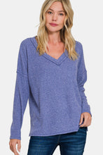 Load image into Gallery viewer, Zenana Full Size Ribbed V-Neck Drop Shoulder Top