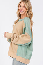 Load image into Gallery viewer, SAGE + FIG Color Block Round Neck Sweatshirt