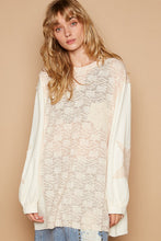 Load image into Gallery viewer, POL Round Neck Long Sleeve Crochet Patches Top