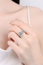 Load image into Gallery viewer, Heart-Shape Moissanite Open Ring