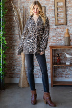 Load image into Gallery viewer, Heimish Full Size Leopard Johnny Collar Long Sleeve Top