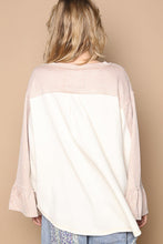 Load image into Gallery viewer, POL Striped Flounce Sleeve Exposed Seam Top