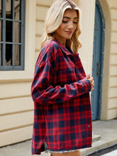 Load image into Gallery viewer, Plaid Collared Neck Long Sleeve Shirt