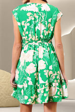 Load image into Gallery viewer, Ruffle Hem Printed V-Neck Sleeveless Dress