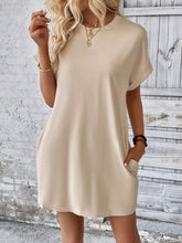 Load image into Gallery viewer, Pocketed Round Neck Short Sleeve Dress