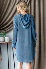 Load image into Gallery viewer, Heimish Ribbed Long Sleeve Hooded Dress