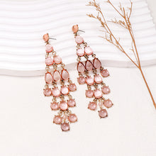 Load image into Gallery viewer, Alloy & Rhinestone Teardrop Earrings