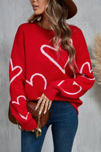 Load image into Gallery viewer, Angel Wings Heart Dropped Shoulder Long Sleeve Sweater