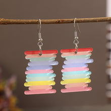 Load image into Gallery viewer, Acrylic Rainbow Dangle Earrings