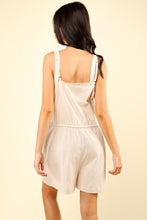 Load image into Gallery viewer, VERY J Half Button Drawstring Sleeveless Romper