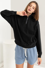 Load image into Gallery viewer, HYFVE Half Zip Drop Shoulder Sweatshirt