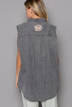 Load image into Gallery viewer, POL Button Down Sleeveless Striped Denim Shirt