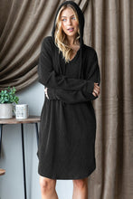 Load image into Gallery viewer, Heimish Ribbed Long Sleeve Hooded Dress