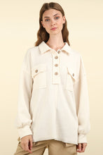 Load image into Gallery viewer, VERY J Collared Half Button Knit Top with Pockets