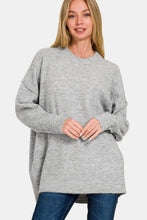 Load image into Gallery viewer, Zenana High-Low Hem Drop Shoulder Sweater