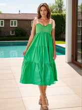 Load image into Gallery viewer, Tiered Tie Shoulder Midi Cami Dress