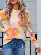 Load image into Gallery viewer, Angel Wings Flower Round Neck Long Sleeve Sweater