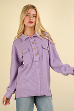 Load image into Gallery viewer, VERY J Collared Half Button Knit Top with Pockets