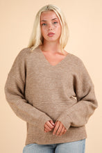 Load image into Gallery viewer, VERY J Seam Detail Drop Shoulder Hooded Sweater