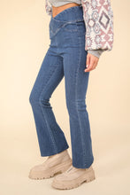 Load image into Gallery viewer, VERY J Washed Denim Stretchy Crossover Waist Leggings