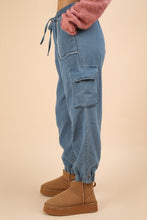 Load image into Gallery viewer, VERY J Washed Drawstring Jogger Cargo Jeans