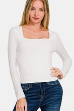 Load image into Gallery viewer, Zenana Square Neck Fitted Long Sleeve T-Shirt