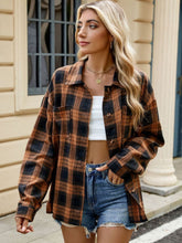 Load image into Gallery viewer, Plaid Collared Neck Long Sleeve Shirt