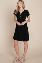 Load image into Gallery viewer, BOMBOM V-Neck Short Sleeve Dress