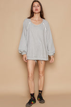Load image into Gallery viewer, POL Back Cross Strap Detail Balloon Sleeve Sweatshirt