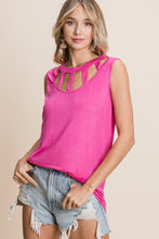 Load image into Gallery viewer, BiBi Cutout Round Neck Sleeveless Top