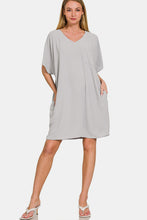 Load image into Gallery viewer, Zenana V-Neck Tee Dress with Pockets