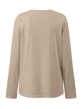Load image into Gallery viewer, Ruched Round Neck Long Sleeve T-Shirt