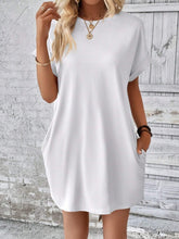 Load image into Gallery viewer, Pocketed Round Neck Short Sleeve Dress