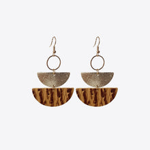 Load image into Gallery viewer, PU Semicircle Drop Earrings