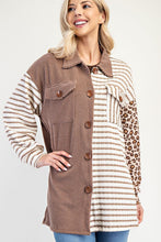 Load image into Gallery viewer, Celeste Full Size Leopard Contrast Button Up Shacket