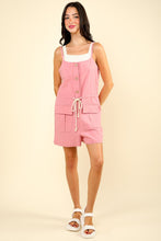 Load image into Gallery viewer, VERY J Half Button Drawstring Sleeveless Romper