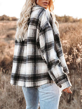 Load image into Gallery viewer, Pocketed Plaid Button Down Long Sleeve Shacket