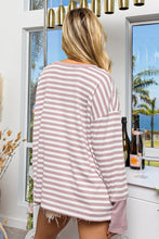 Load image into Gallery viewer, BiBi Striped Thumbhole Long Sleeve Top