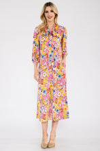 Load image into Gallery viewer, Celeste Full Size Floral Midi Dress with Bow Tied