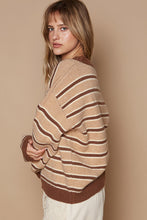 Load image into Gallery viewer, POL Star Patch Stripe Round Neck Sweater