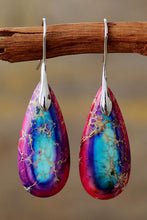 Load image into Gallery viewer, Handmade Teardrop Shape Natural Stone Dangle Earrings