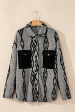 Load image into Gallery viewer, Pocketed Geometric Collared Neck Button Down Shacket