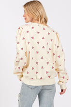 Load image into Gallery viewer, SAGE + FIG Heart Printed Contrast Long Sleeve Sweatshirt