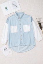 Load image into Gallery viewer, Leopard Contrast Denim Top