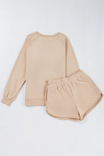 Load image into Gallery viewer, Full Size Contrast Striped Round Neck Top and Shorts Set