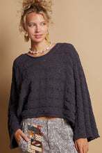 Load image into Gallery viewer, POL Round Neck Cable Knit Cropped Sweater