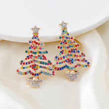 Load image into Gallery viewer, Rhinestone Alloy Christmas Tree Earrings